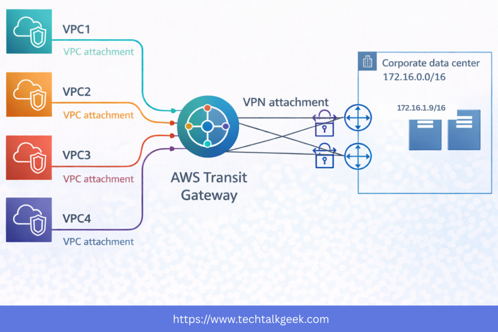 aws transit gateway ECMP VPN architecture for higher throughput